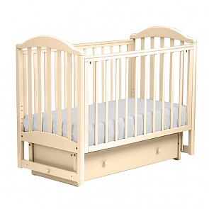 Кровать детская с инкрустацией стразами Лель АБ 17.3 Лилия маятник продольный, слоновая кость  Д 002 (Лель, LIEL-АБ 17.3_слоновая кость  Д 002)